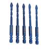 5 Pcs Eccentric Drill Bit 6mm Drilling 14in Hex Shank Tungsten Steel Crooked Drill Bit for Masonry