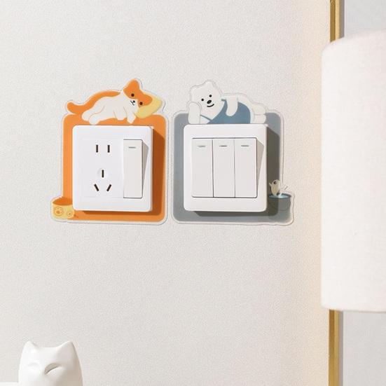 2 шт. наклейка на переключатель «расти в темноте» мультфильм панда медведь кролик кошка животное зеленый водонепроницаемый самоклеящийся переключатель защитная наклейка товары для дома