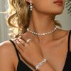 Sets of Chain Necklace Earrings Bracelet Ring Light Luxury Four-piece Set Exquisite Accessories Women's High-end Jewelry