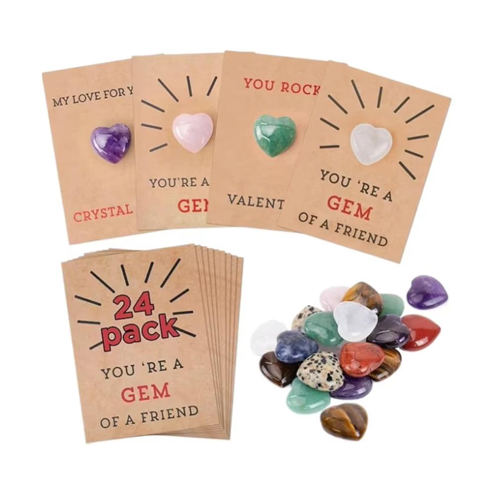 Valentines Day Gifts Valentine's Day Love Hearts Durable Heart Ornaments 24 Pack Valentines Cards