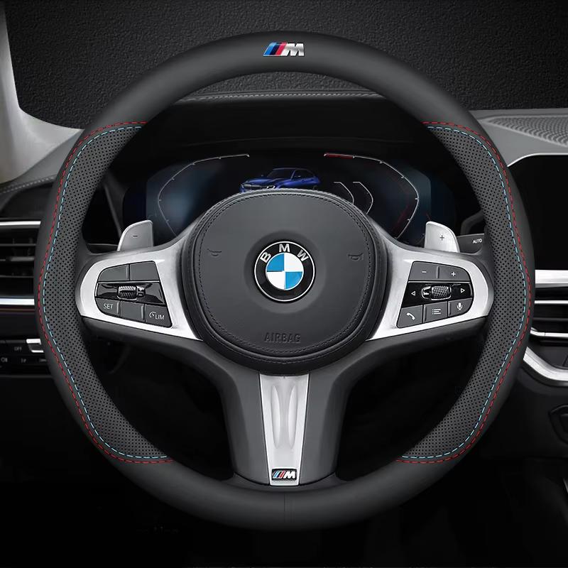 Car Steering Wheel Cover For BMW M G20 F11 E87 F30 F10 x3 G01 x5 F40 F16 M3 X1 X7 1 3 5 7 Series Leather Anti-slip Accessories gzdf57