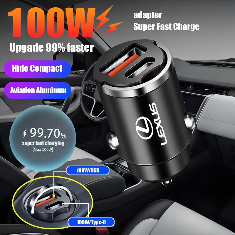 2026 Hot Interior Stickers 1Pcs Mini USB Car Charger Portable Type-C Fast Charging For Lexus F SPOR CT ES GS NX IS250 CT200h IS3