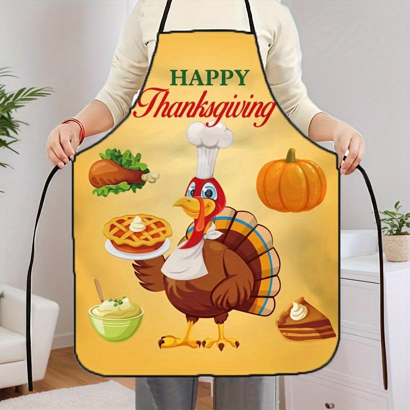 1 Thanksgiving Apron Durable Material, Comfortable Fit Round Design Perfect for Grilling, Cooking, Baking, and Parties