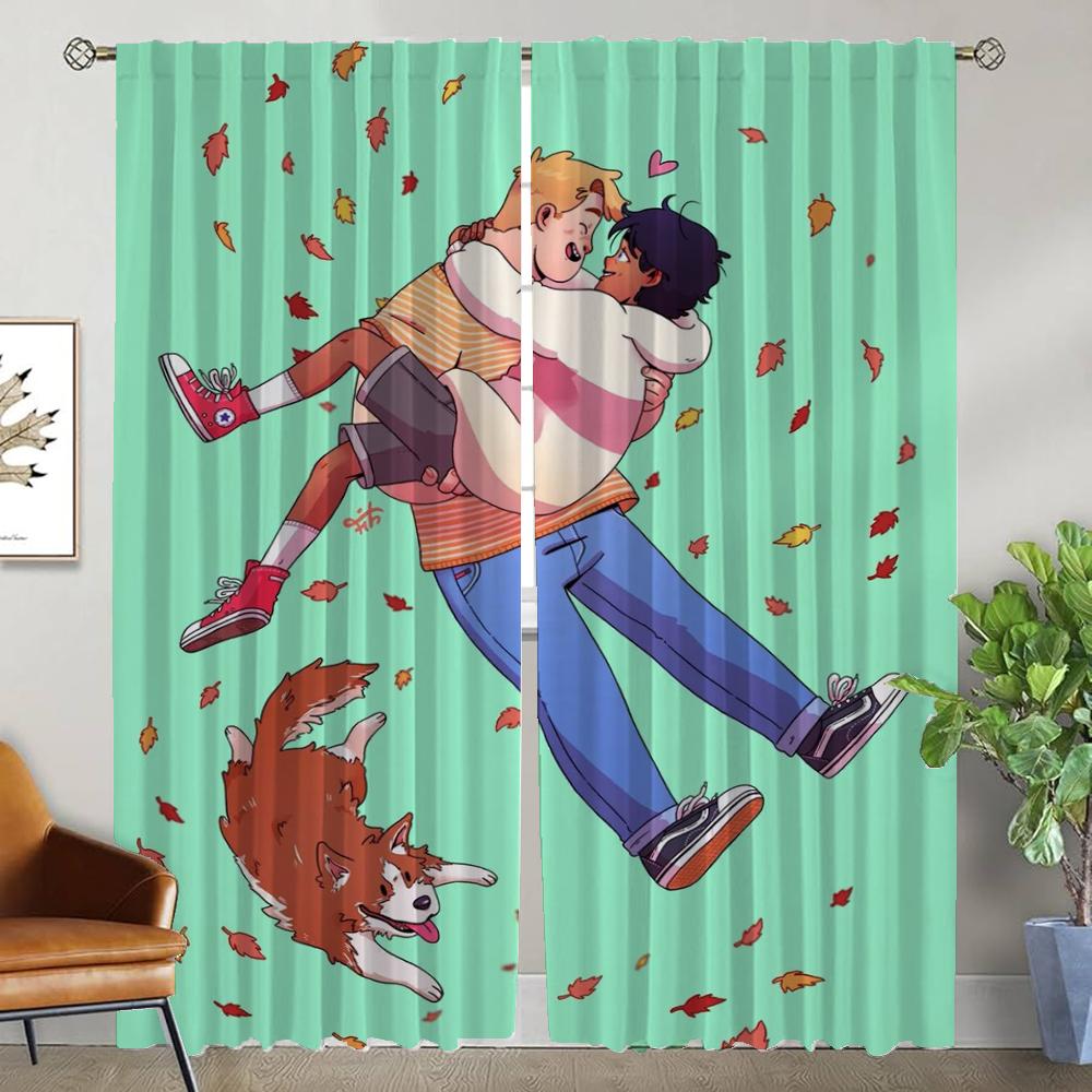 Шторы Heartstopper, оконные шторы для детской комнаты, 2-панельный тюль для спальни, шторы для домашнего интерьера, украшения на Хэллоуин