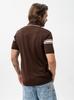 Men's Brown Jigga Wear Stripe Polo Shirt L