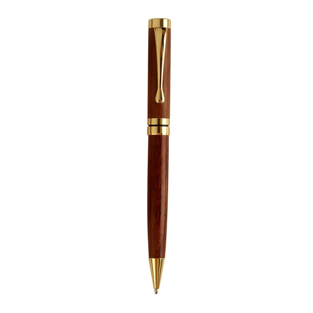 Metal Ballpoint Pen Wood Signing Pen Office Signature Pen Business Gift Pen Twist Open/Close for Office Hotel Reception