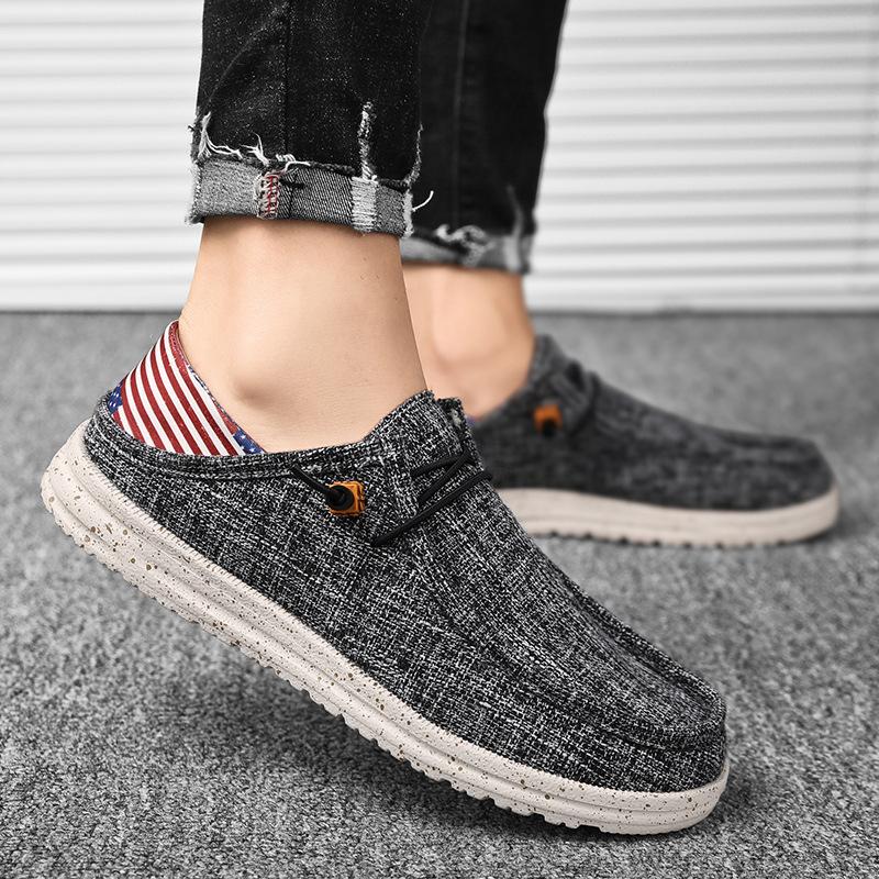Внешняя торговля большой размер 48 лоферы мужские парусиновые повседневные туфли две мужские туфли одна педаль для вождения ленивые туфли половина драг