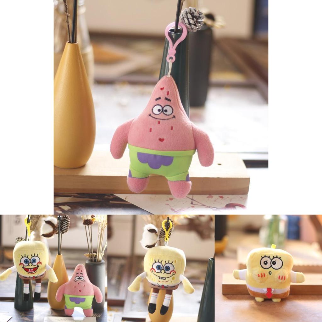 Soft Pp Cotton Stuffed Spongebob And Patrick Short Plush Keychain Accessories