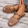 Fashion Women's Fashion Woven Baotou Slippers Autumn New Round Head Shallow Hollow Soft Bottom Mary Jane Sandals