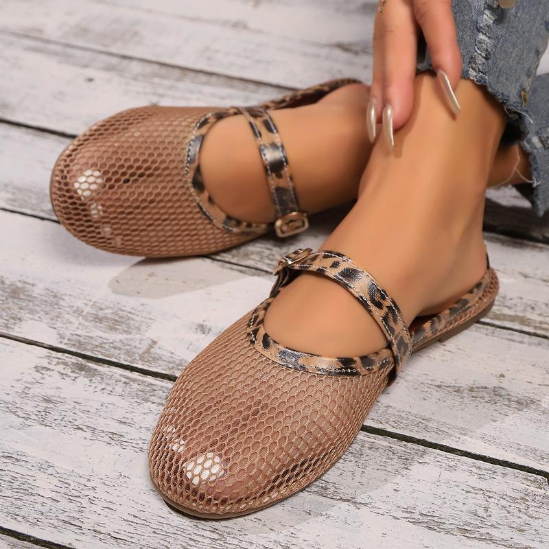 Fashion Women's Fashion Woven Baotou Slippers Autumn New Round Head Shallow Hollow Soft Bottom Mary Jane Sandals