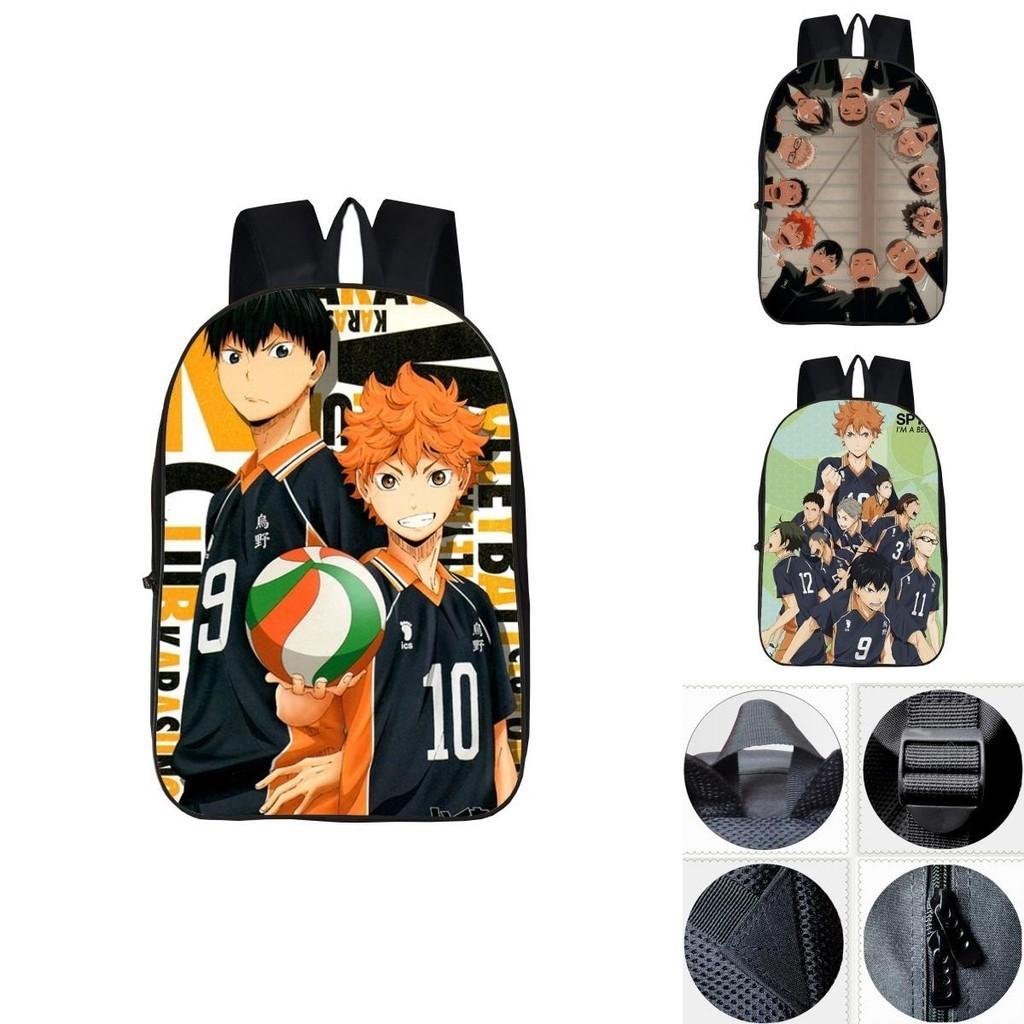 Fashionable Karasuno High School Backpack With Anime Haikyuu Print And Easy-clean Fabric