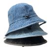 New plain face covering bucket hat women's summer fashion sun hat women's thin denim basin hat outdoor sun protection hat tide