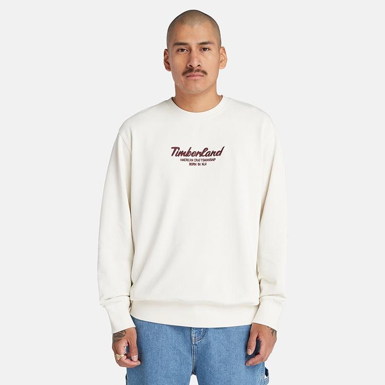 Timberland Sweatshirts Unisex Vintage White Crew Neck Moderate A6K5D-CM9