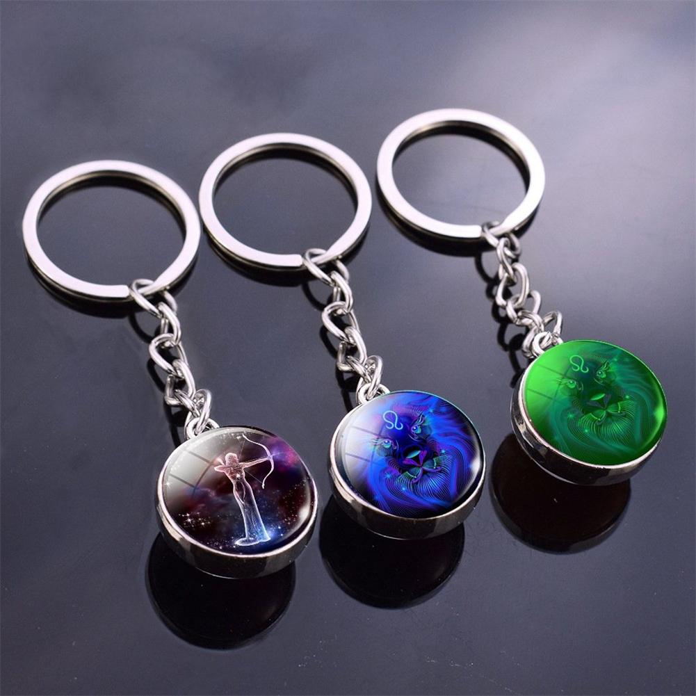 Светящийся брелок светится в темноте 12 знаков зодиака сфера шар хрустальные брелоки Скорпион Лев Созвездие Близнецов подарок на день рождения
