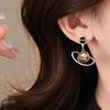 Контрастные серьги Сатурн с каплями масла, индивидуальные стильные серьги