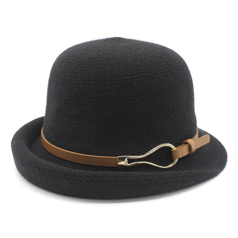Теплая шапка Taro Purple Ladies Sun Hat Basin Hat Foreign Leather Buckle Bucket Hat Folding