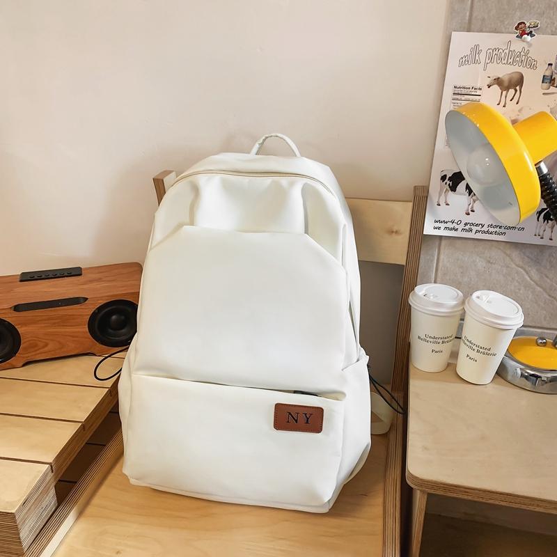 Сплошной цвет, студенческая школьная сумка, мужской рюкзак большой емкости, женский рюкзак для старшеклассников