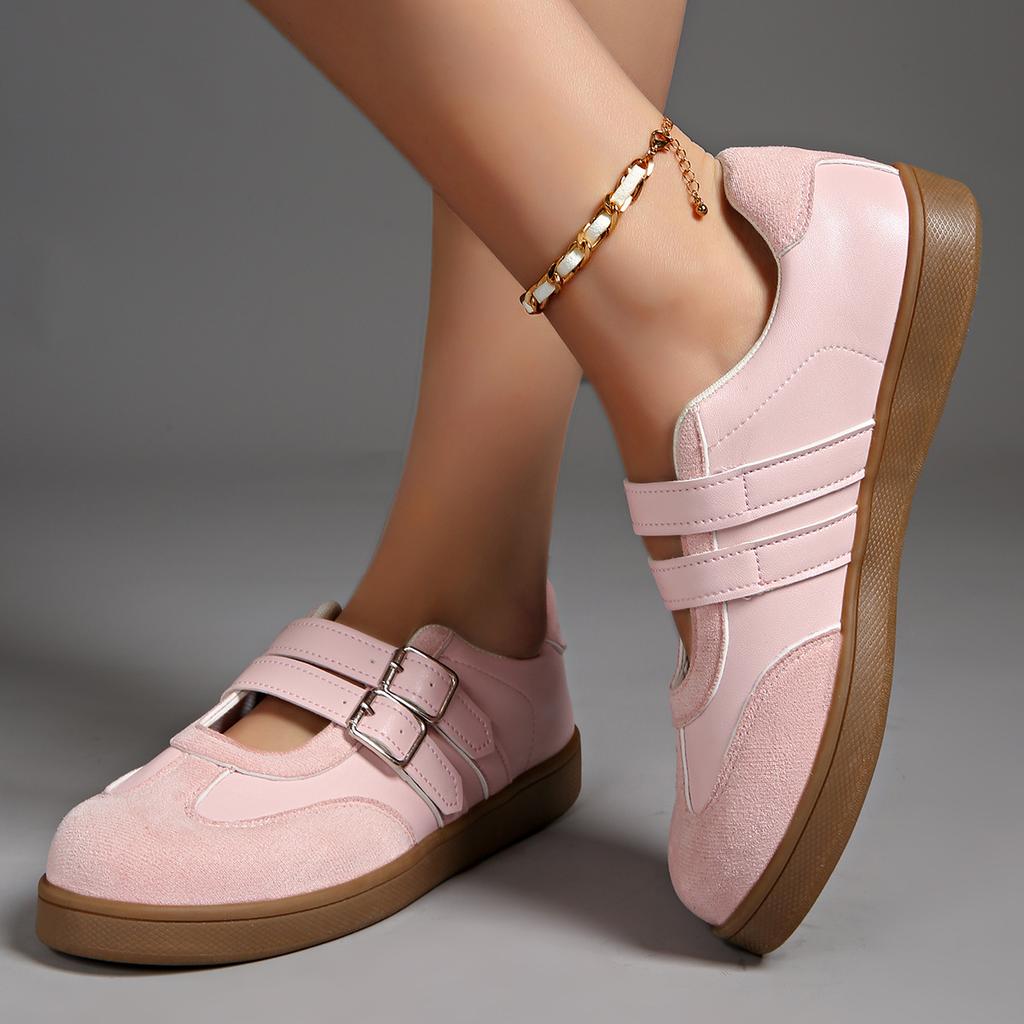 Ретро слово с моральной тренировочной обувью женские 2025 весна и лето новый нишевый дизайн липучка модные универсальные туфли Мэри Джейн