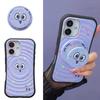 With Pop Socket Magnetic Case For iPhone 16 Pro Max 15 14 Plus 13 12 Drop Resistant Shockproof Cute Cartoon Smile