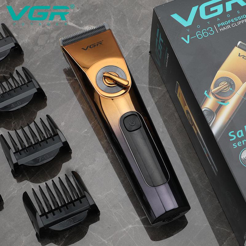 Оригинальный VGR 663 Профессиональная машинка для стрижки волос Электрическая машинка для стрижки волос IPX6 Водонепроницаемая Домашняя бритва Машина для стрижки волос со светодиодным дисплеем Парикмахерская машинка для мужчин