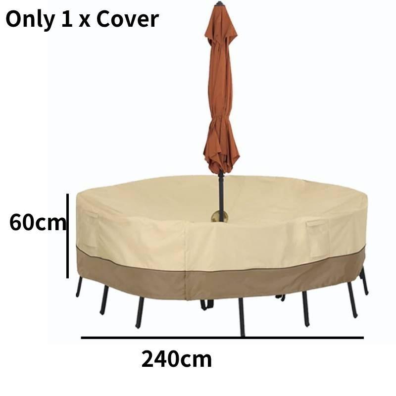 Durable 190t Silver-coated Oxford Fabric Garden Furniture Dust Cover Beige And Coffee Color