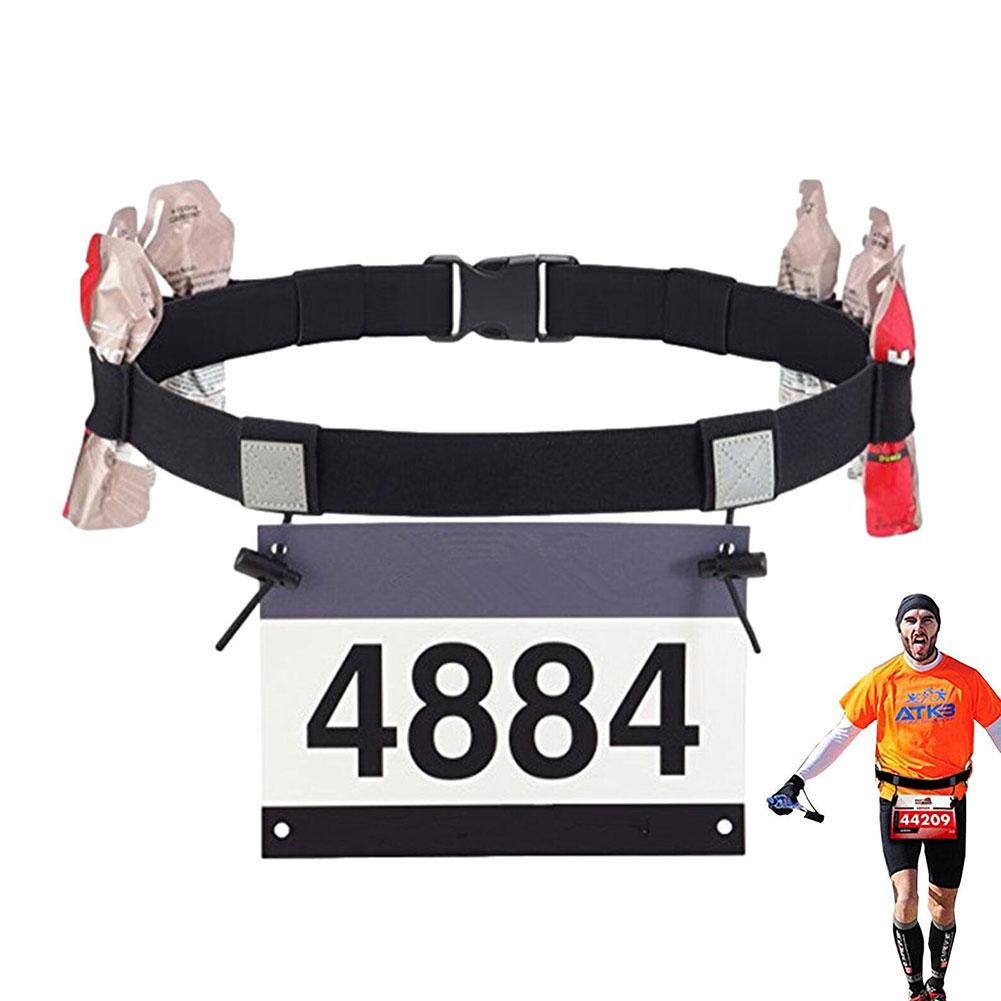 Marathon Number Belt Marathon Competition Energy Glue Waist Running Reflective Outdoor Triathlon Belt Race Fixed Belt Runni K8X0