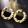 Popular Women's Alloy Round Hoop Earrings With Geometric Elements Gold And Silver