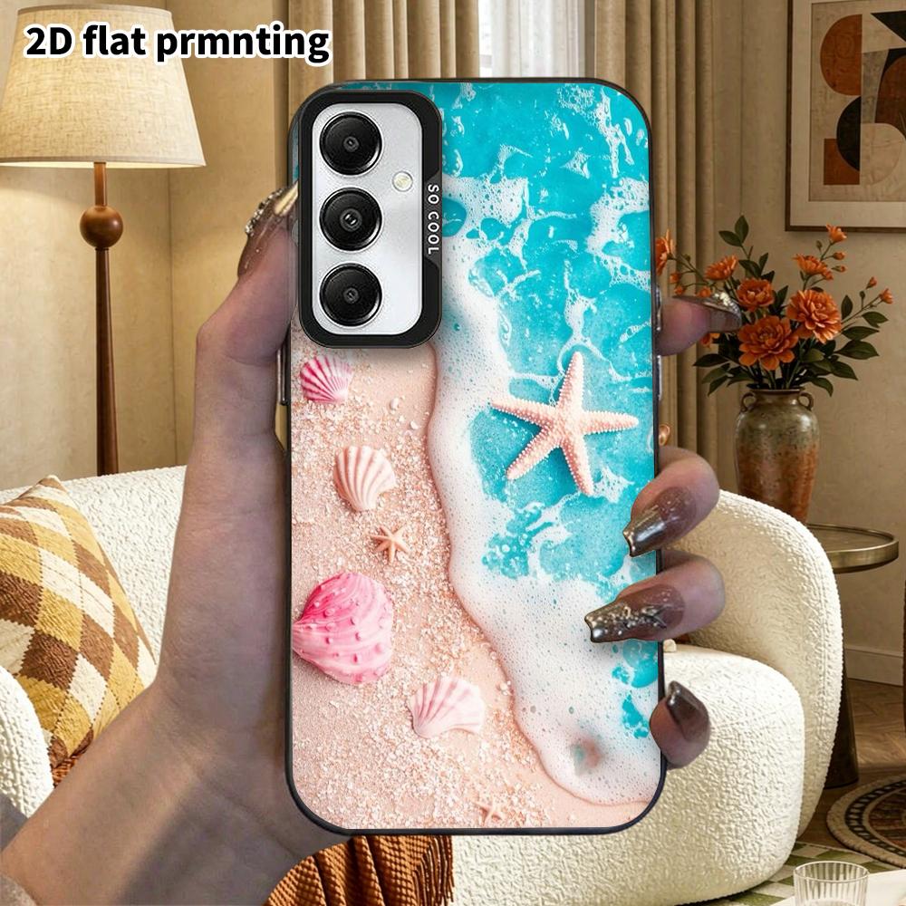 Phone Case: 2D Flat Samsung Galaxy A34 A35 M05 M06 S20 S22 S21 FE Plus 5G Protective Case, Couple Style, New Blue Beach, Christmas and Halloween Gift