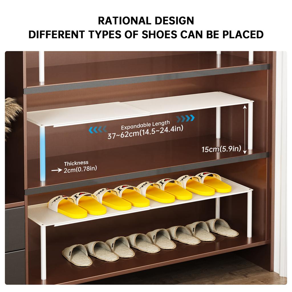 Shoe Cabinet Storage Organizer, Space-Saving Shoe Rack, Shoe Holder, Adjustable and Extendable Divider Inside the Cabinet