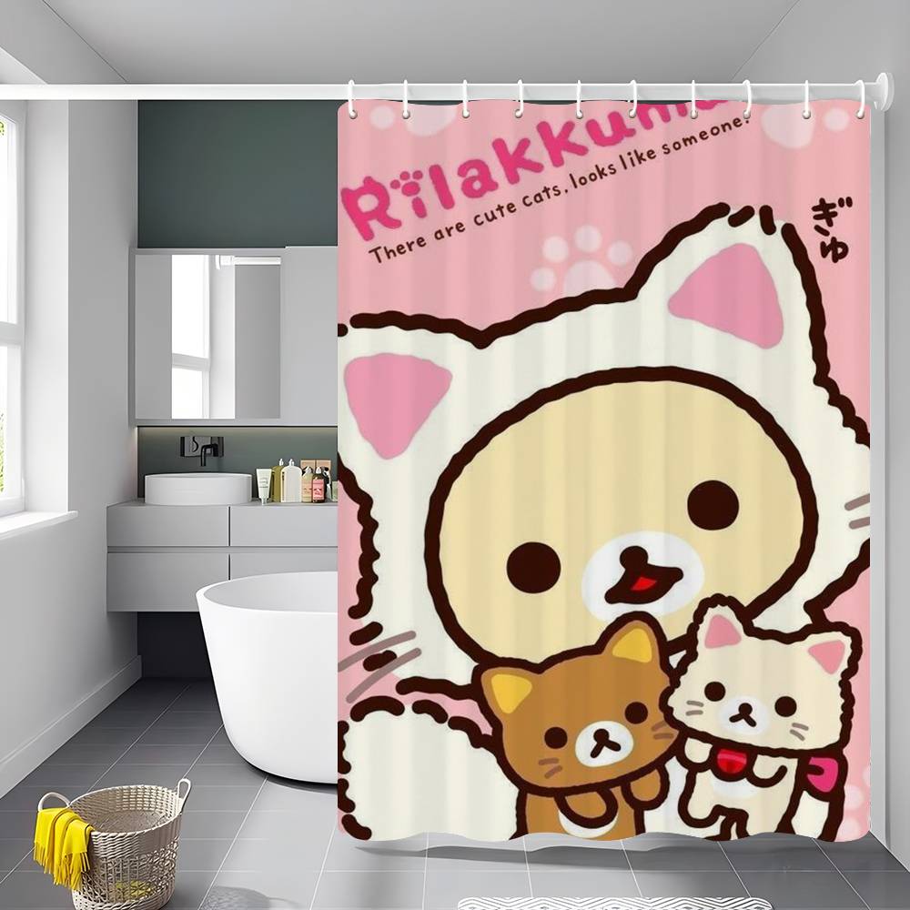 Классика R-Rilakkuma-A 1 шт. Занавеска для душа Полиэстер Водонепроницаемая занавеска для душа Перегородка для ванной комнаты Декоративный аксессуар