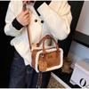 Retro Winter Handbag Matte Crossbody Bag Small Plush Square Bag With Charm Adjustable Shoulder Strap Zipper Wallet