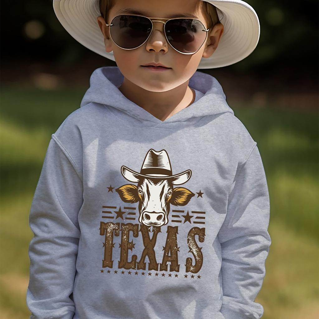 Cute Cartoon Print Boys' Casual Creative Pullover Sweatshirt – Long-Sleeve Crewneck Top (Kids' Outdoor Clothing)