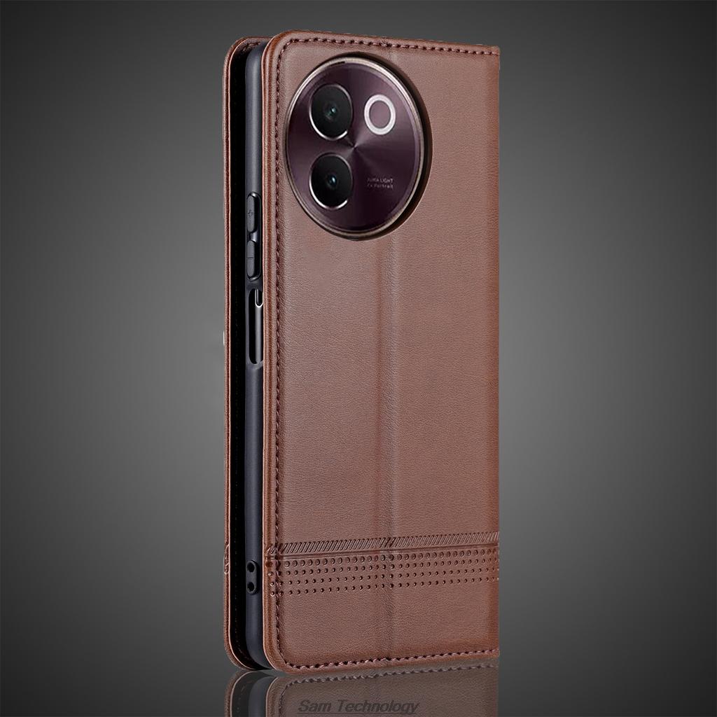 Роскошный магнитный адсорбционный кожаный чехол для Vivo V30e (5G) / Vivo V30e 5G Защитный откидной чехол Capa Fundas Coque