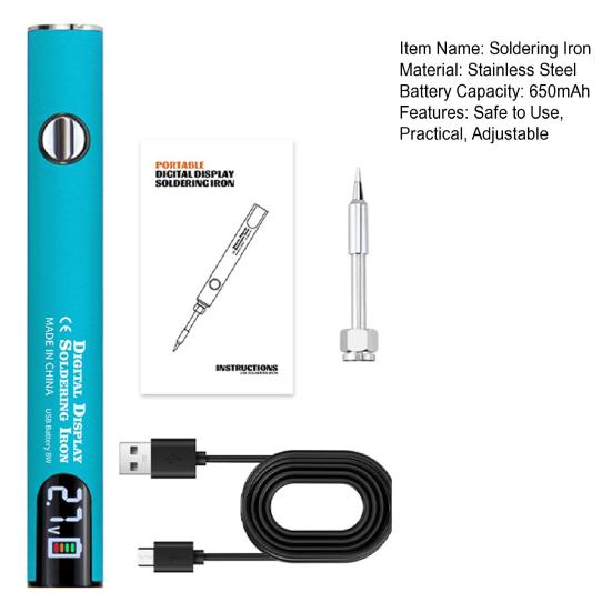 Комплект паяльника USB-зарядка в виде ручки, электрический, регулируемая температура, компактный портативный паяльник
