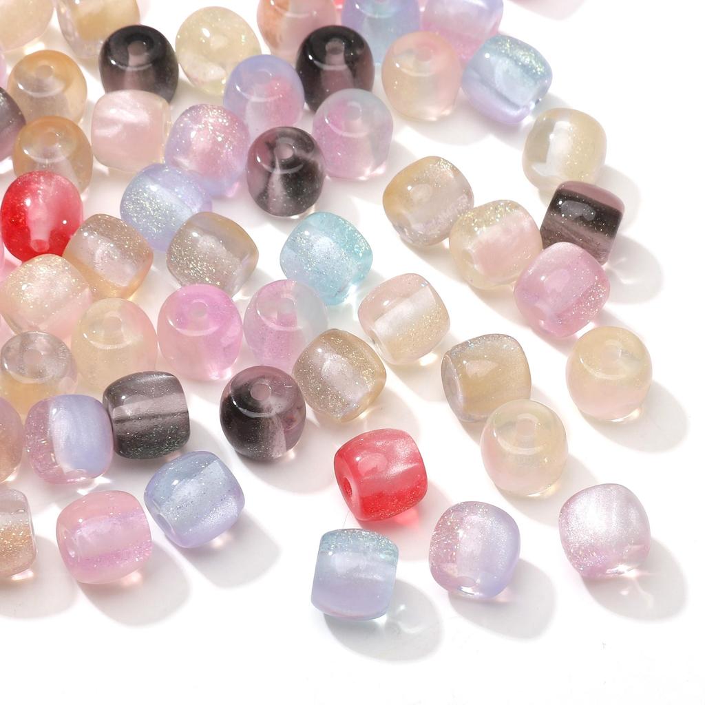 Смоляные матовые цилиндрические бусины для DIY ожерелья, браслета, серег, рукоделия 10 шт.