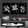 Черно-белые цветы подсолнуха, лилии, принты, постер, холст, живопись, современные настенные художественные картины для гостиной, спальни, домашний декор, без рамки