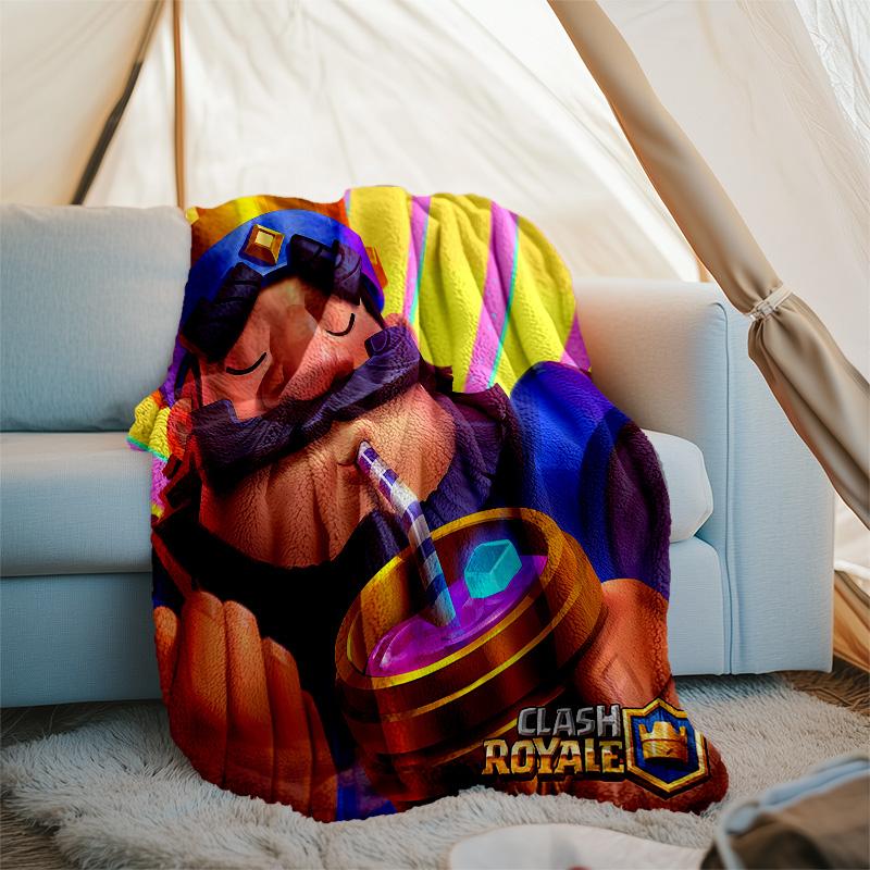 Clash Royale printed throw blanket—lightweight,soft,warm;versatile blanket for all seasons—perfect as &air-conditioning throw,nap blanket