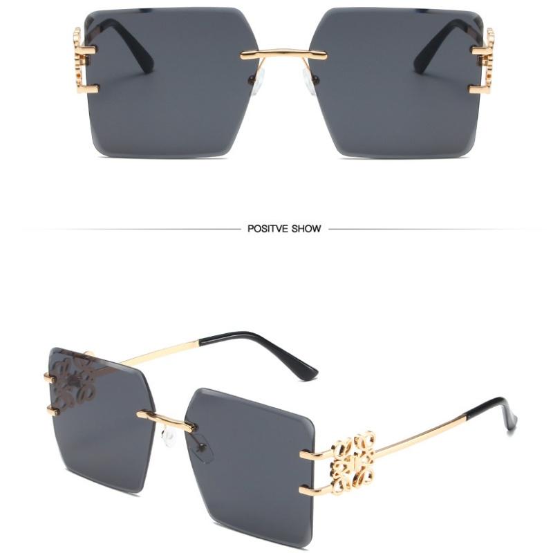 Жен. Очки Защита от солнца Защита от ультрафиолета Мода Личность Ретро Художественный Уличный снимок Вогнутая форма Путешествия Солнцезащитные очки без оправы с китайским узлом