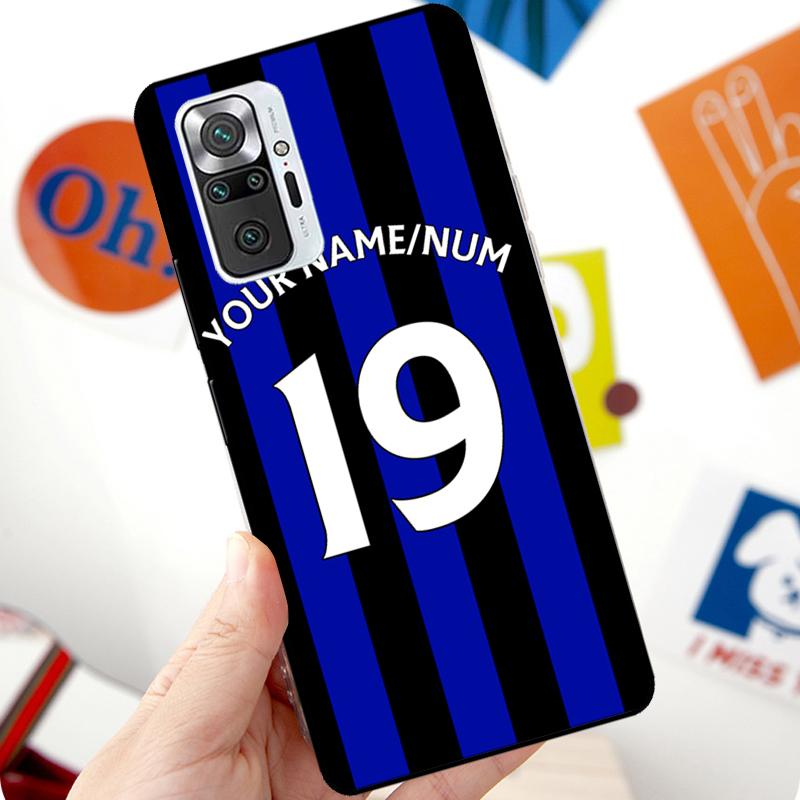 Personalised Football Number Strips Case For Xiaomi Redmi Note 12 Pro 11 8 9 10 Pro 9S 10S 11S 12S Redmi 12C 10C 9C 10A Cover