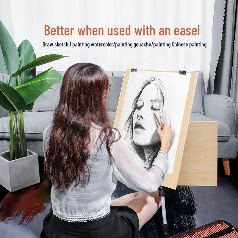 Ultra-Thin 4K Solid Core Solid Wood Drawing Board with Inlaid Edge - Perfect for Art Students and Sketching