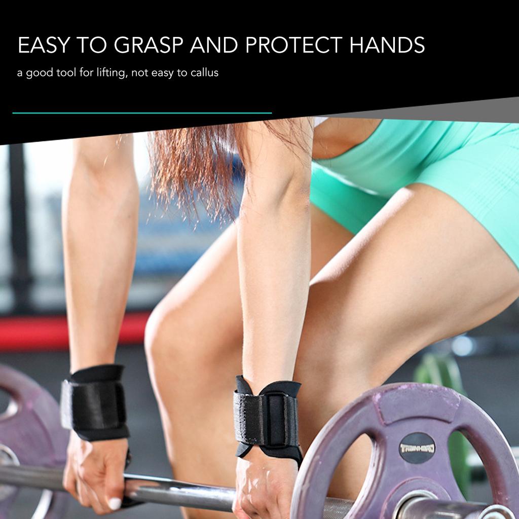 2pcs Wrist Rod Hook Straps Nylon Steel Wrist Support Grip Belt for Weightlifting Trainning Gym