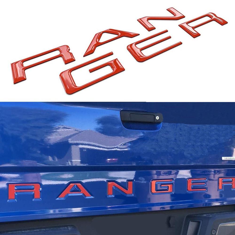 AJH1 Tailgate Insert Letters for Ford Ranger 2019 2020, 3D Raised & Decals Letters, Tailgate Emblems