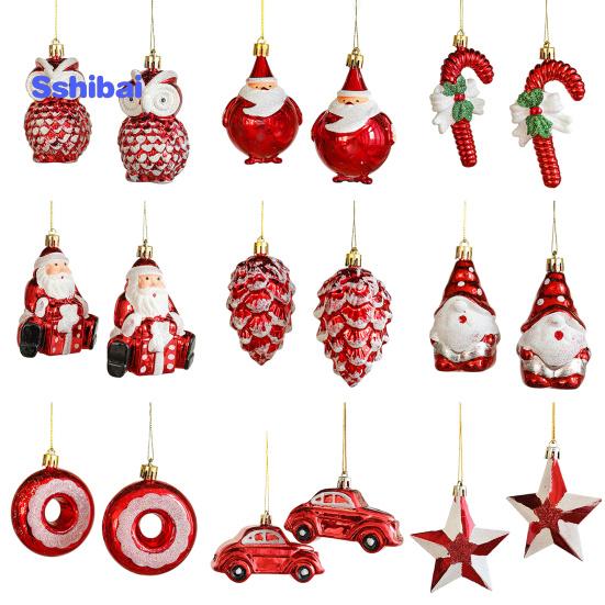 2 шт. Рождественский кулон изысканный грибной пончик в форме Санта-Клауса подвесное украшение для рождественской елки для праздничного украшения