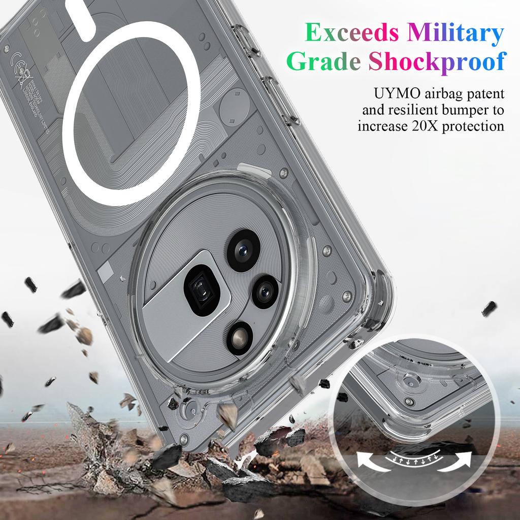 Ни за что Телефон (3a) Прозрачный чехол для телефона, совместимый с MagSafe, задняя крышка из ТПУ+акрила