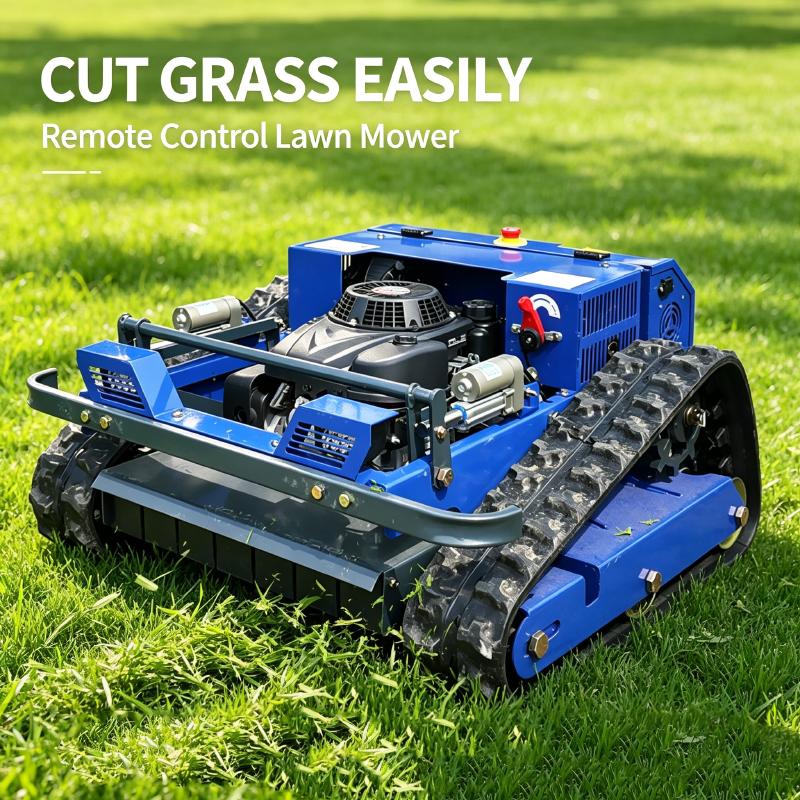 Heavy Duty Crawler Gas RC Lawn Mower Tracked Remote Control Grass Cutter for Hillside