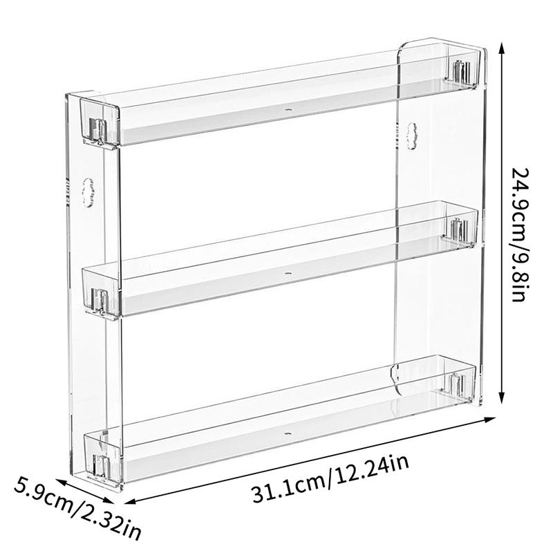 Универсальный 3-слойный прозрачный настенный держатель для лака для ногтей, держатель для косметики, органайзер для маникюрных инструментов