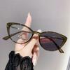 Light-sensitive Color-changing Cat Eye Style Retro Trendy Non-face Slimming Flat Light Glasses High-end Myopia Glasses 6105