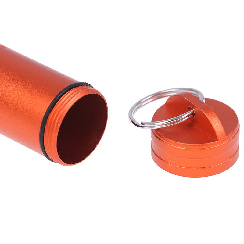 1Pc Mini Waterproof Capsule Seal Bottle Outdoor Edc Survival Pill Box Tank Case