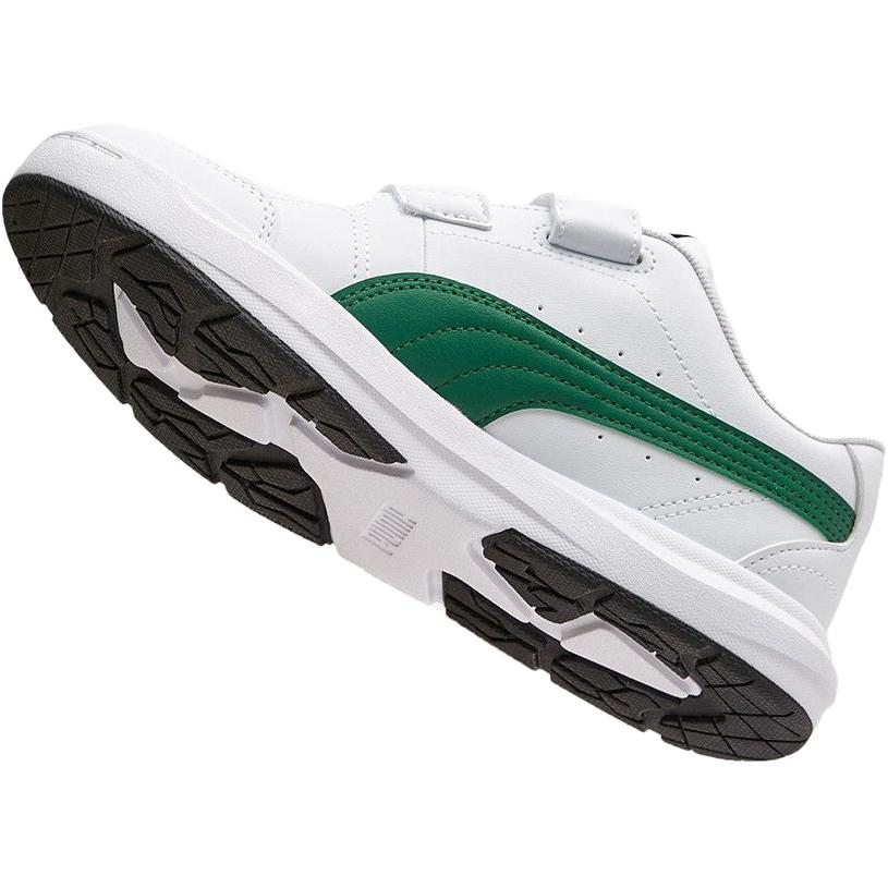 Puma Evolve Court V Jr Versatile Comfortable Low-Top Kids Skate Shoes Kids Sneakers White Green 404315-03