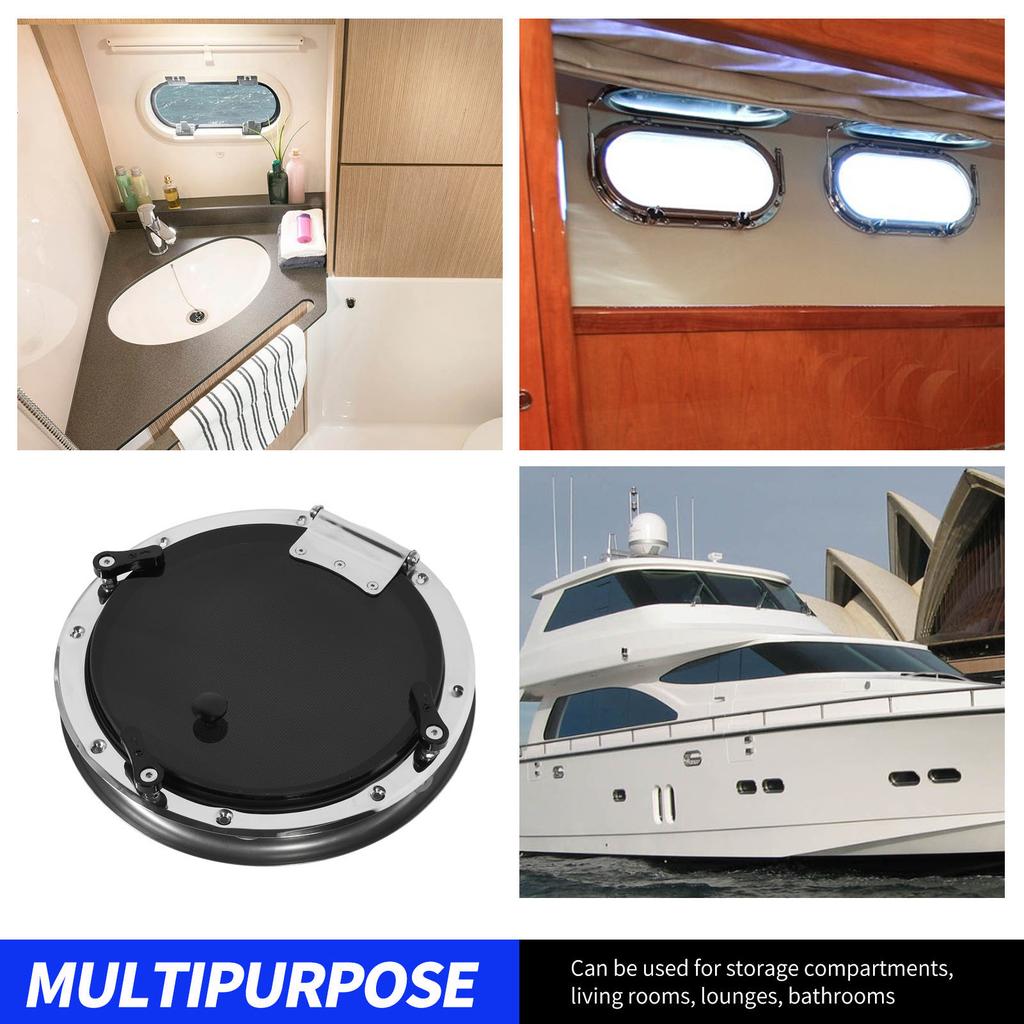 Marine Hatch Porthole Window  Construction 12 Inch Round Inward Opening Porthole Waterproof UV Resistant for Ship Yacht